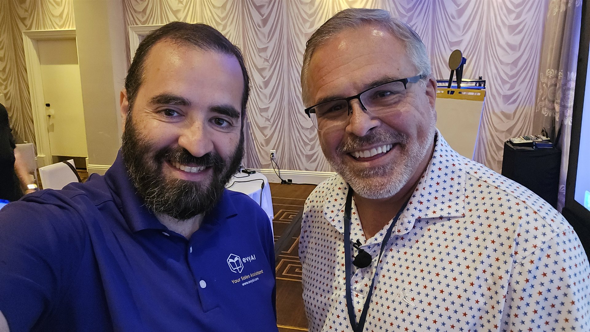 Joe Apfelbaum with Barrett Ersek at the EO US East Bridge Philadelphia retreat