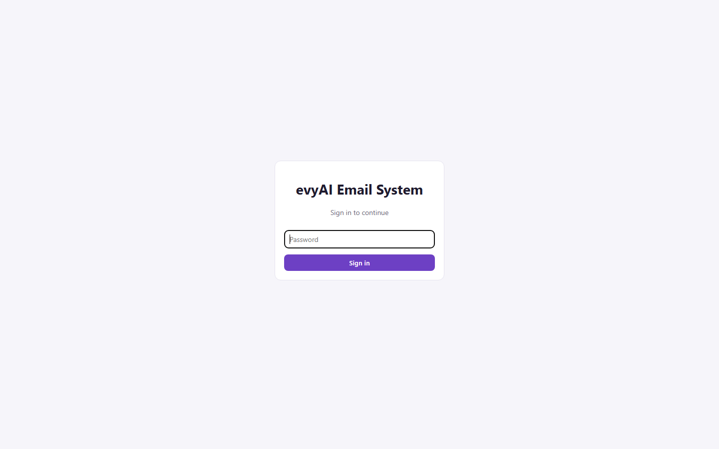 evyAI Email System screenshot