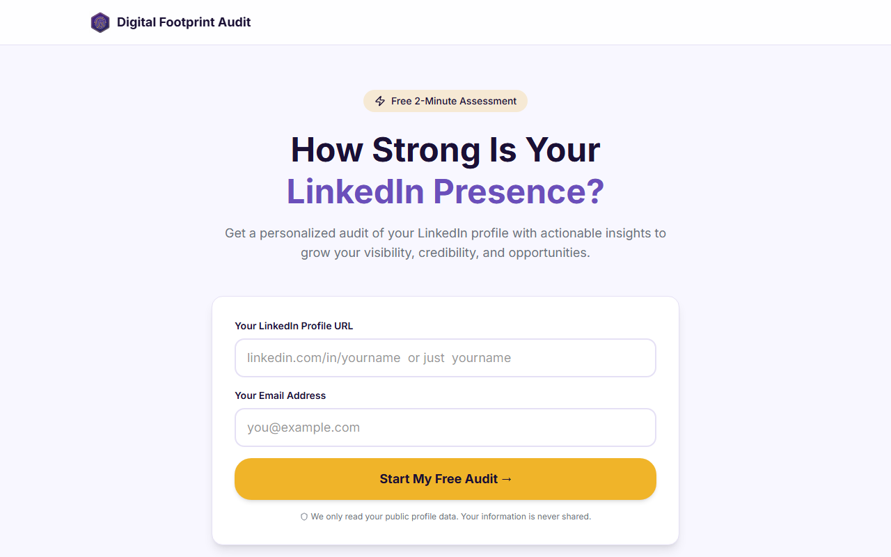 FootprintAudit — Lead-Gen Audit Tool screenshot