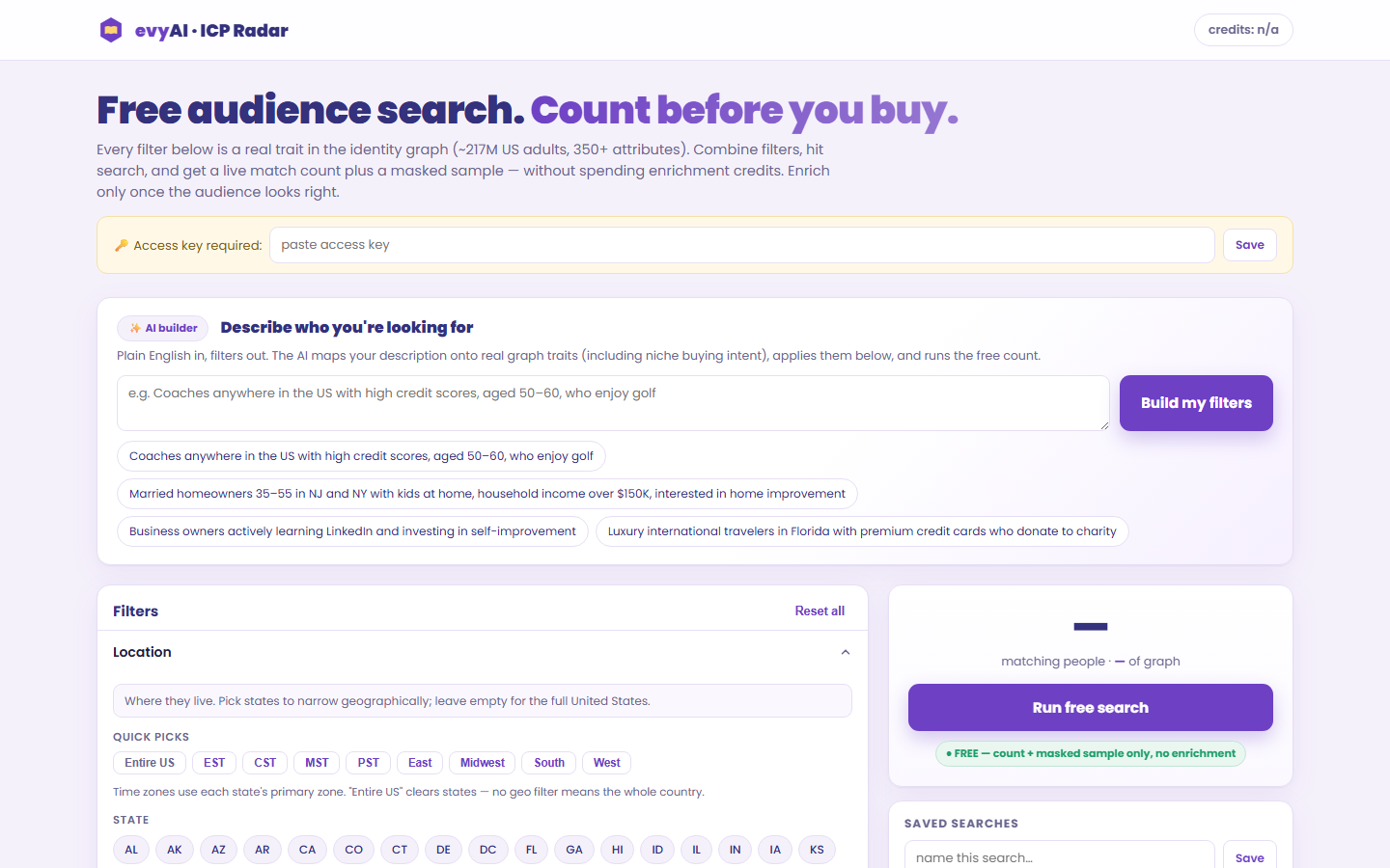 ICP Radar: Free Audience Search screenshot