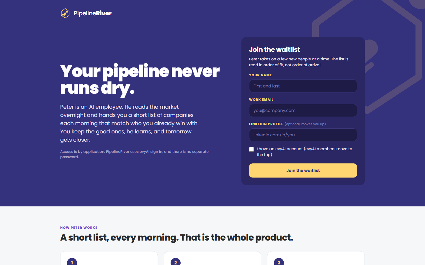 PipelineRiver.com: Peter, the AI Pipeline Employee screenshot