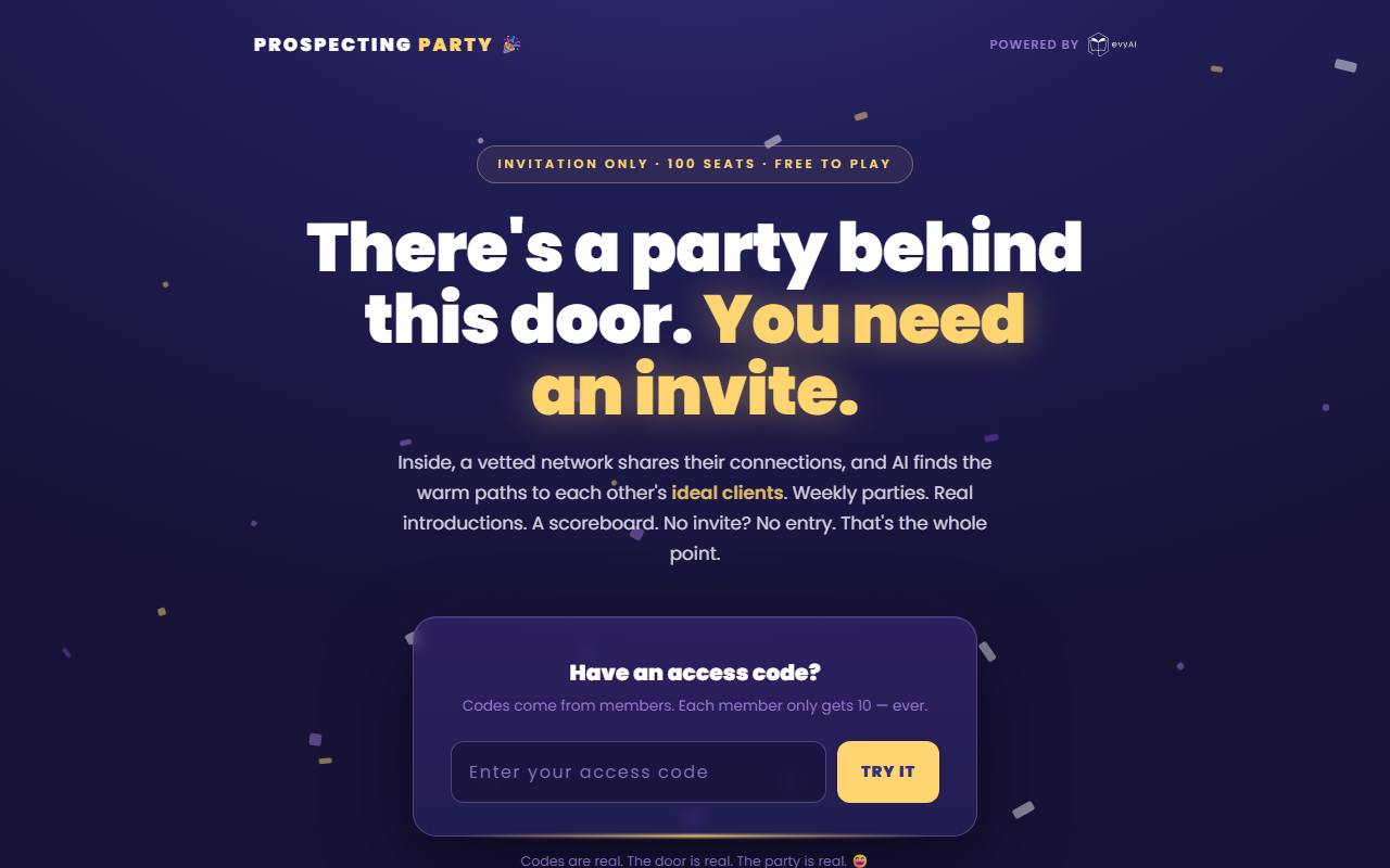 ProspectingParty.com screenshot