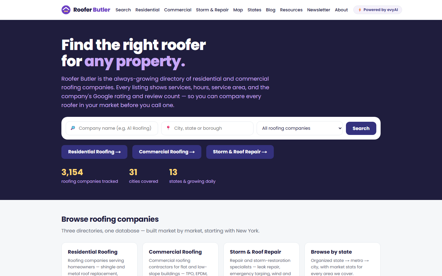 RooferButler.com: Rufus Roofington, Roofing Concierge screenshot