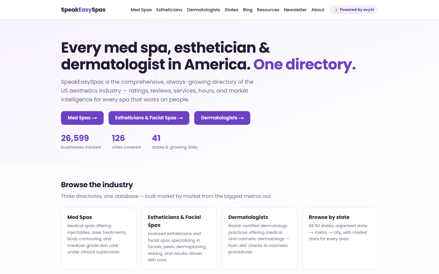 SpeakEasySpas.com screenshot