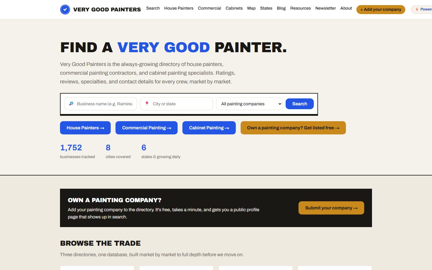 VeryGoodPainters.com: Painter Directory #3 screenshot